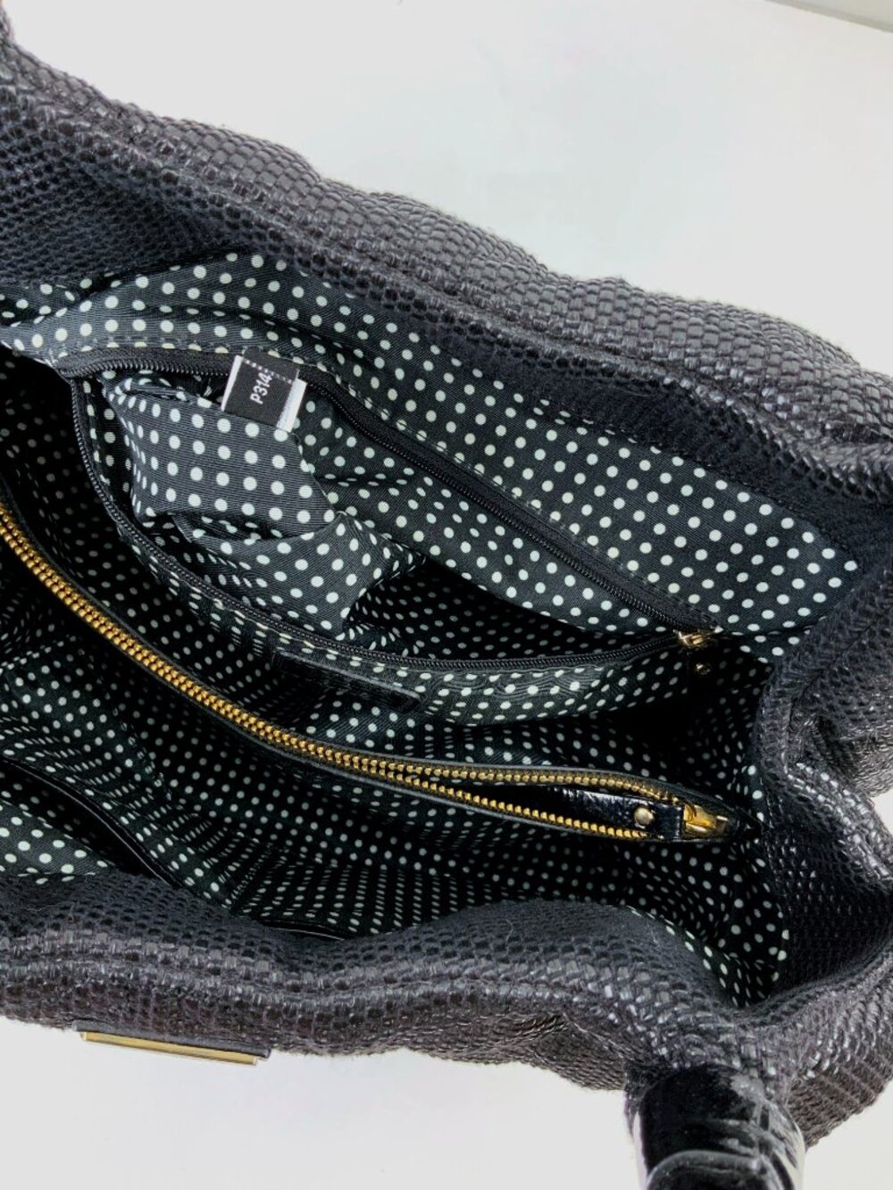 Kate Spade New York Black Quilted Woven Straw Satchel Hand Bag - Picture 12 of 16